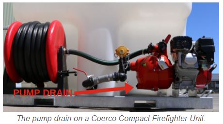 Pump drain on Coerco Compact Firefighter